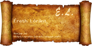 Éreth Lóránt névjegykártya